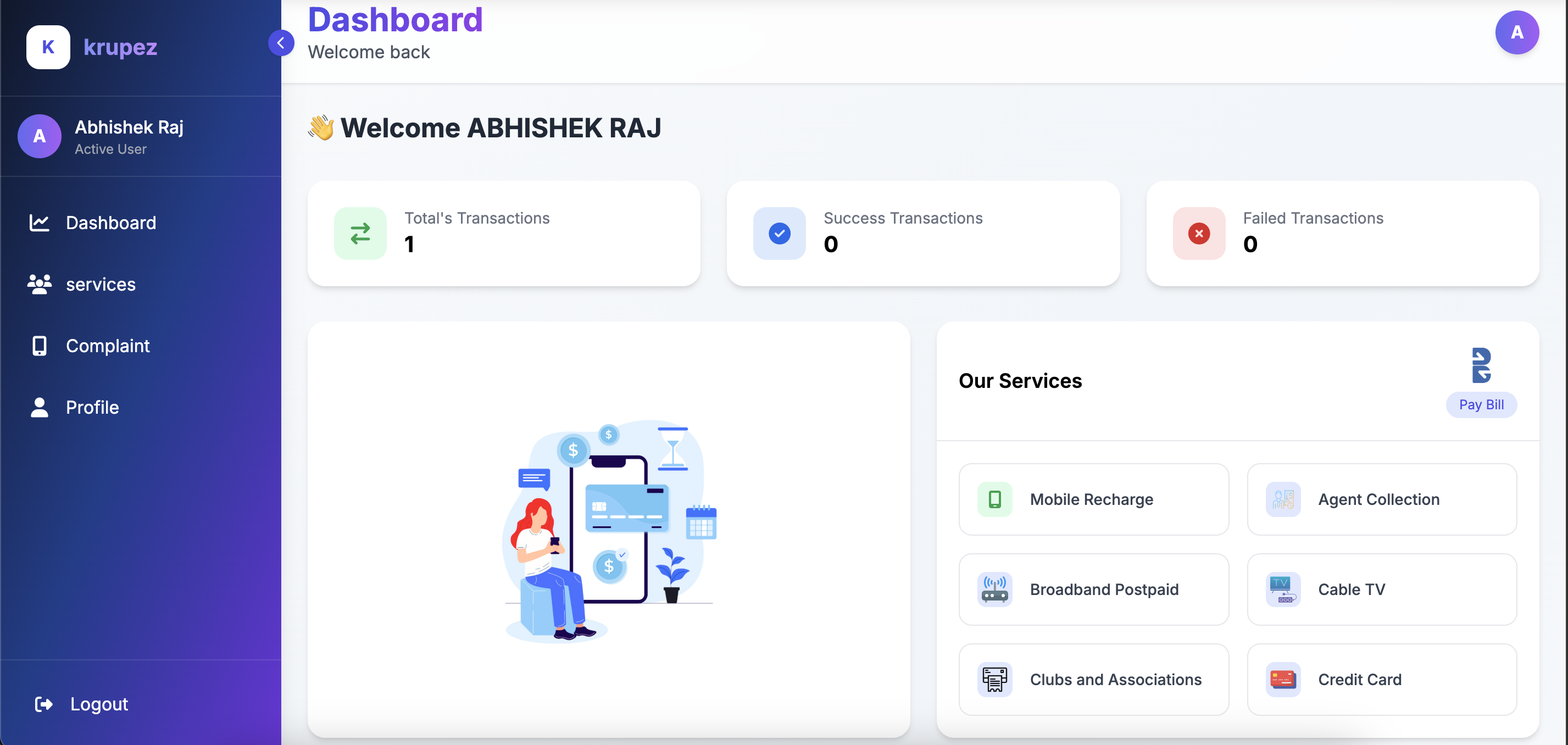 krupez Dashboard